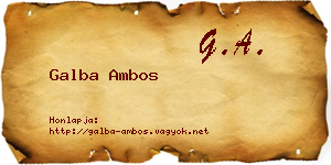 Galba Ambos névjegykártya